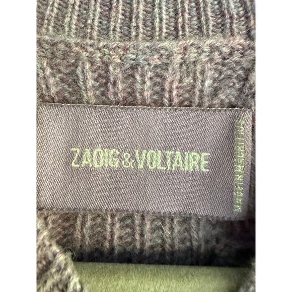 Zadig & Voltaire Lili C Destroy Mauve Lavender Cashmere Sweater size Medium - Picture 3 of 7